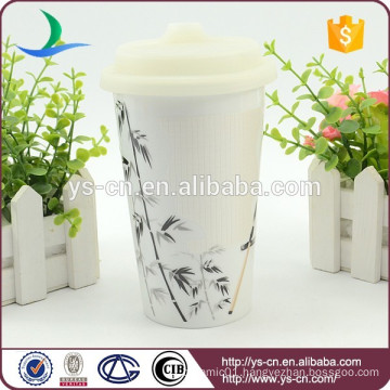 Manufacturer ceramic double wall insulated mug without handle